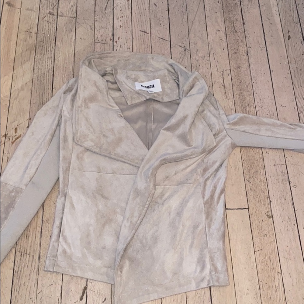 Bb Dakota Faux Suede Drape Jacket - Picture 7 of 16
